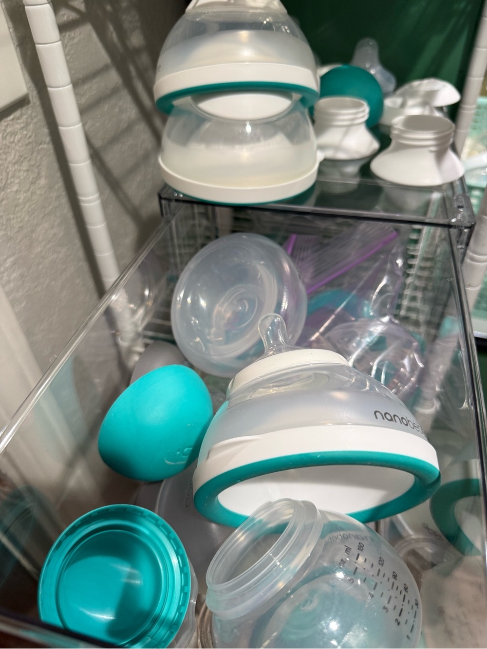 nanobébé Teal Baby Bottle Feeding Set - Teal/White